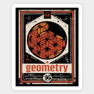 Flower of Life Geometry T-Shirt – Vintage Science & Spirituality Fusion Sticker
